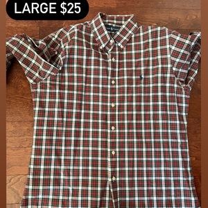 polo button up shirt sz large